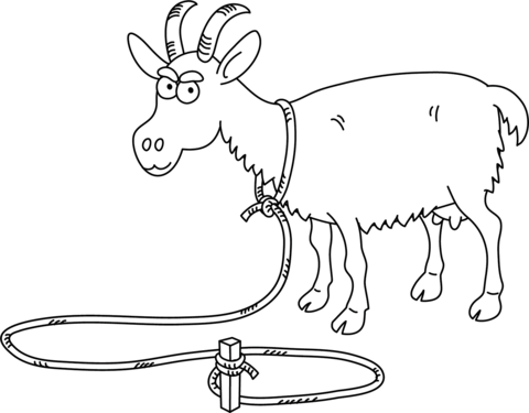 Funny Goat Coloring Page